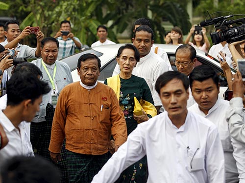 
Bà Aung San Suu Kyi và ông U Htin Kyaw (ảnh trên) Ảnh: REUTERS
