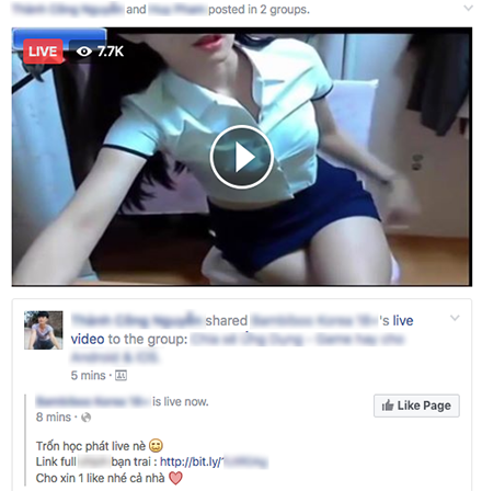 
Live video với nội dung nhạy cảm tràn ngập Facebook.
