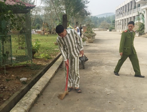
Nguyễn Mạnh Tường trong giờ lao động ở trại
