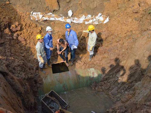 Đường ống nước sạch Sông Đà thường xuyên bị sự cố