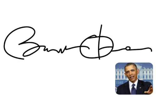 Chữ ký Tổng thống Mỹ Barack Obama. Ảnh: Telegraph
