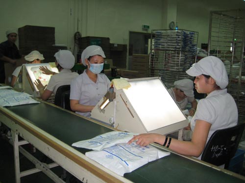 Công nhân làm việc tại Công ty Nikkiso (KCX Tân Thuận, TP HCM), một trong những doanh nghiệp ít biến động lao động