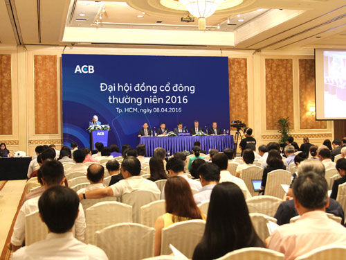 
Đại hội cổ đông ACB thông qua phương án kinh doanh năm 2016
