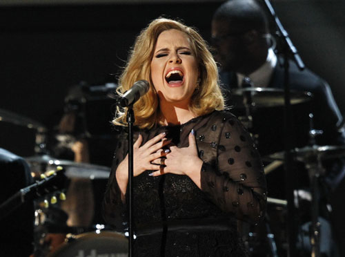 Dù nhiều lần đoạt giải nhưng đây là lần đầu Adele diễn tại Grammy Ảnh: Reuters