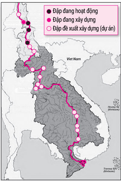 Hệ thống thủy điện bố trí dày đặc trên thượng nguồn sông Mê Kông