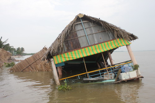 
Một vụ sạt lở tại xã Bình Khánh vào năm 2013 (Ảnh: Ngọc Thúy)
