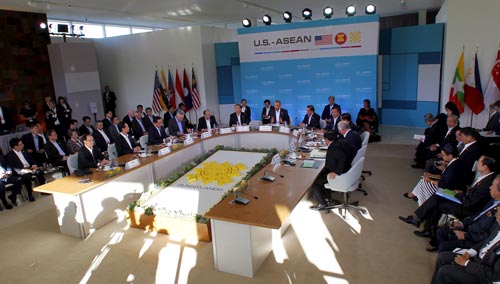 Tổng thống Mỹ Barack Obama chủ trì Hội nghị Thượng đỉnh Mỹ - ASEAN Ảnh: REUTERS