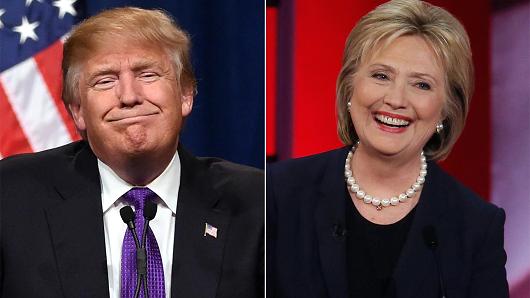 Tỉ phú Donald Trump và cựu ngoại trưởng Hillary Clinton Ảnh: CNBC