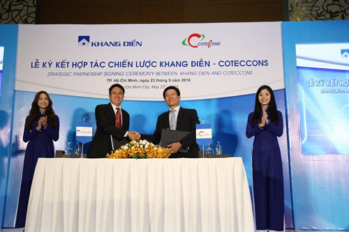 Công ty CP Đầu tư và Kinh doanh nhà Khang Điền ký kết hợp tác với Coteccons