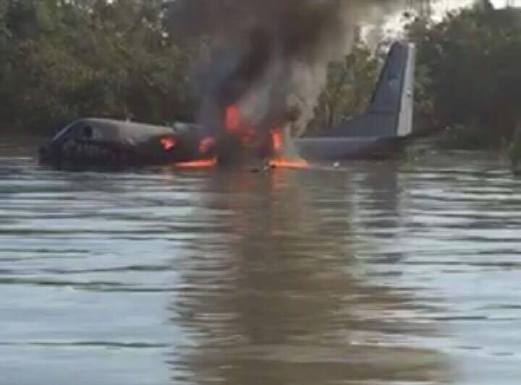 
Chiếc máy bay của Không quân Hoàng gia Malaysia gặp nạn. Ảnh: New Straits Times
