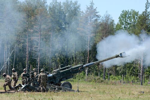 Binh sĩ Mỹ tham gia cuộc tập trận Saber Strike hồi đầu tháng 6 ở Estonia Ảnh: TÂN HOA XÃ