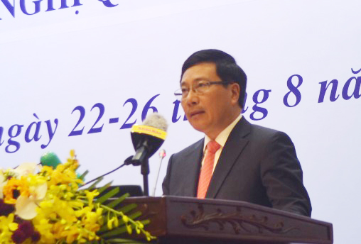 
Phó Thủ tướng,Bộ trưởng Ngoại giao Phạm Bình Minh phát biểu tại hội nghị
