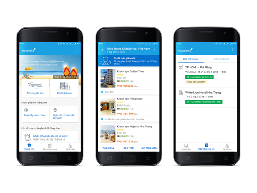 
Ứng dụng Traveloka cho phép người dùng có thể đặt vé máy bay và phòng khách sạn cùng lúc
