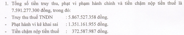 
Trích từ kết luận thanh tra thuế của Nhựa Bình Minh
