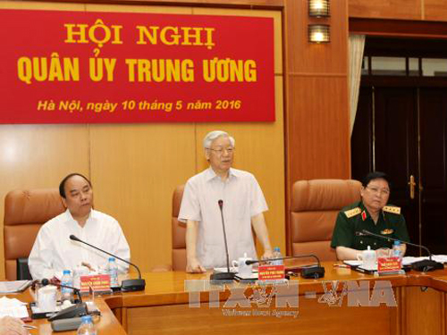 
Tổng Bí thư Nguyễn Phú Trọng, Bí thư Quân ủy Trung ương chủ trì Hội nghị
