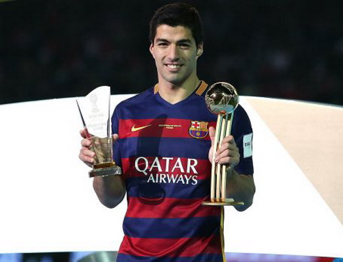 Suarez nhận Quả bóng vàng World Cup các CLB 2015
