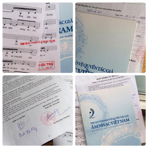 Hợp đồng uỷ quyền quản lý tác phẩm với Trung tâm Bảo vệ quyền tác giả Âm nhạc Việt Nam chưa phải chứng cứ pháp lý về quyền tác giả.
