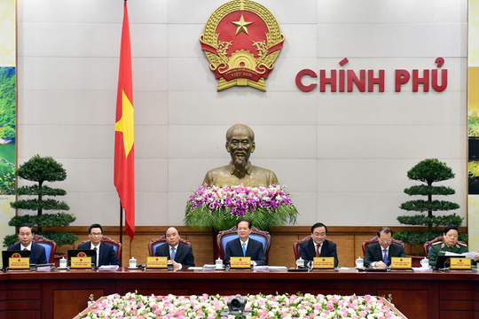Thủ tướng Nguyễn Tấn Dũng chủ trì phiên họp Chính phủ thường kỳ tháng 3-2016 - Ảnh: VGP