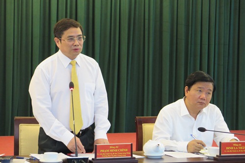 
Ông Phạm Minh Chính, Ủy viên Bộ Chính trị, Bí thư Trung ương Đảng, Trưởng Ban Tổ chức Trung ương phát biểu tại buổi làm việc
