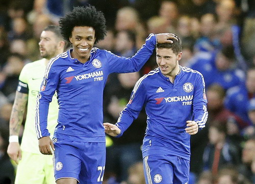 Willian và Hazard cùng ghi bàn cho Chelsea