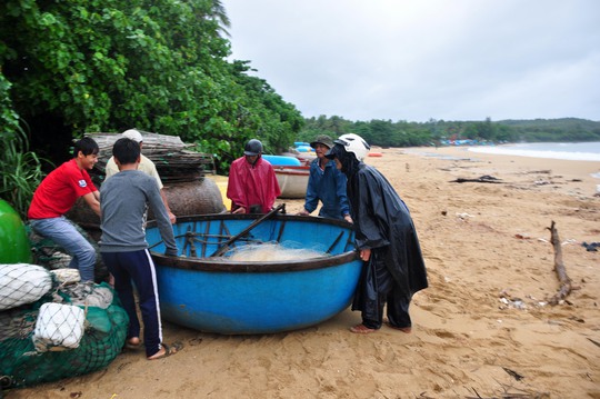 Ngư dân Quảng Ngãi đưa tàu thuyền vào nơi tránh bão