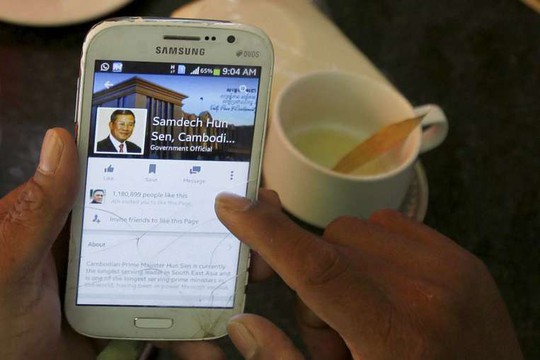 Trang Facebook của Thủ tướng Campuchia Hun Sen. Ảnh: Reuters