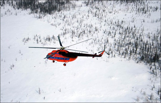 Một chiếc trực thăng của hãng hàng không Turukhan rơi ở Krasnoyarsk hôm 26-11. Ảnh: Turukhan Avia