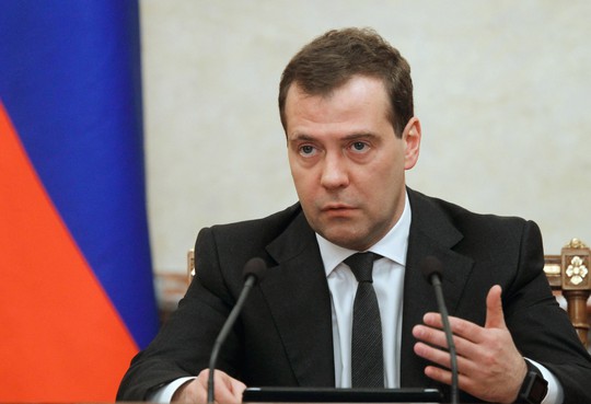 Thủ tướng Nga Dmitry Medvedev. Ảnh: AP