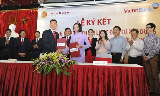 Lễ ký kết tài trợ vốn giữa VietinBank Nam Thăng Long với Tập đoàn Nam Cường