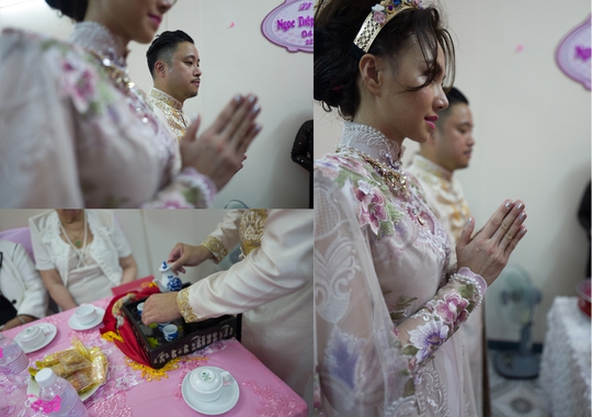 Đinh Ngọc Diệp rạng rỡ trong lễ đính hôn với Victor Vũ