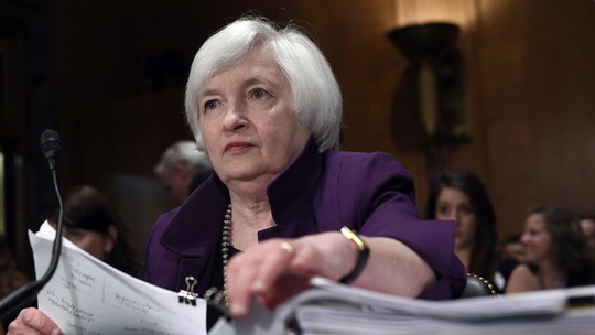 Cục Dự trữ Liên bang Mỹ do bà Janet Yellen đứng đầu đang đối mặt bài toán khó về lãi suất Ảnh: AP