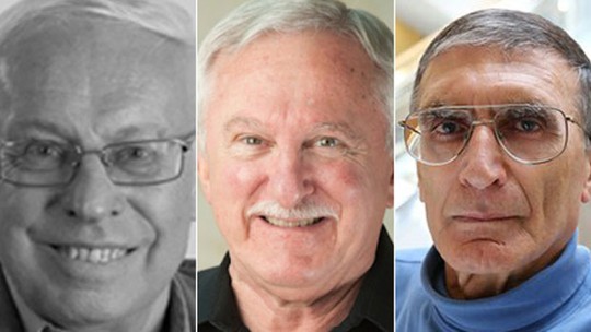 Từ trái qua phải: Các nhà khoa học Tomas Lindahl, Paul Modrich và Aziz Sancar Ảnh: CBC NEWS