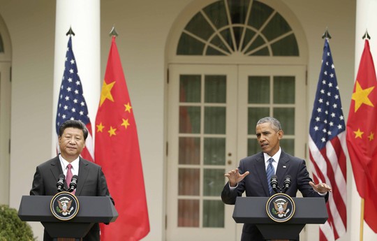 
Tổng thống Mỹ Barack Obama (phải) và Chủ tịch Trung Quốc Tập Cận Bình tại cuộc họp báo chung ở Nhà Trắng hôm 25-9 Ảnh: REUTERS
