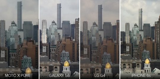 
iPhone 6s so với 3 đối thủ Android trong điều kiện ánh sáng ban ngày
