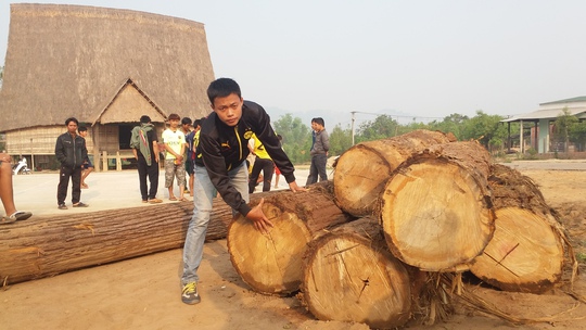 
Một phần gỗ được người dân vây bắt ngày 18-4-2015
