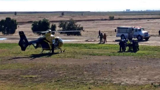Trực thăng chuyển 2 nạn nhân đến bệnh viện. Ảnh; Twitter