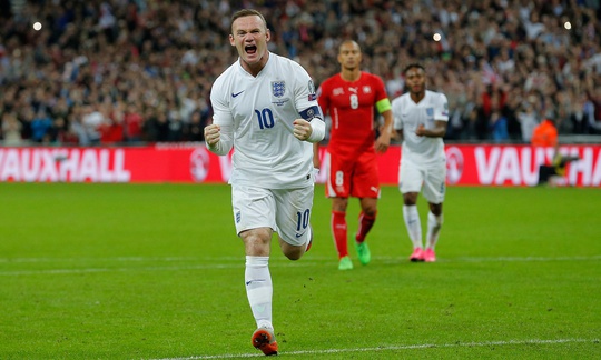 Tiền đạo Rooney ghi bàn thứ 50 của mình trong trận gặp Thụy Sĩ giữa tuần qua