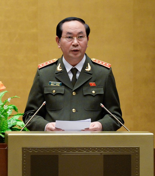Đại tướng Trần Đại Quang cho biết đã xử lý hơn 91% từ tin báo và đơn tố giác tội phạm Ảnh: NGUYỄN NAM