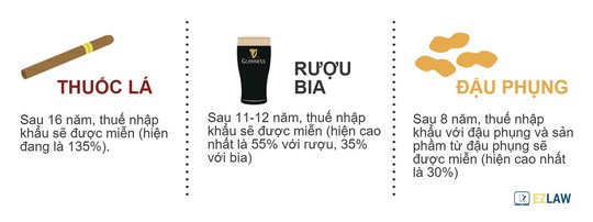 
Rượu, bia, thuốc lá... những sản phẩm không khuyến khích nhập khẩu hiện nay cũng được miễn thuế sau 8-16 năm
