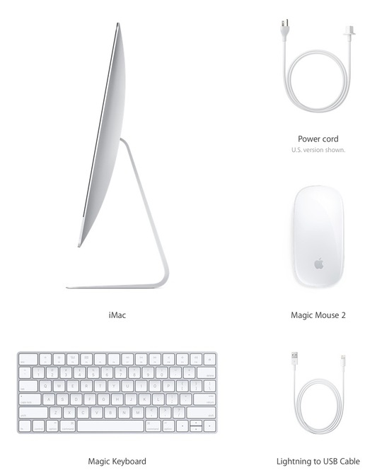 Phụ kiện đi kèm iMac 2015.