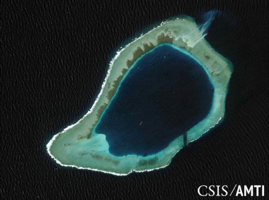 HÌnh ảnh vệ tinh chụp Đá Xu Bi. Ảnh: REUTERS