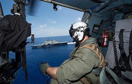 Tàu USS Fort Worth của Mỹ tuần tra ở biển Đông hồi tháng 5 Ảnh: Bộ Quốc phòng Mỹ