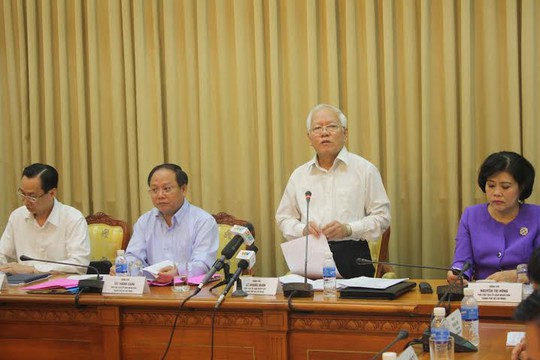 
Chủ tịch UBND TP HCM Lê Hoàng Quân phát biểu trong một cuộc họp của UBND TP
