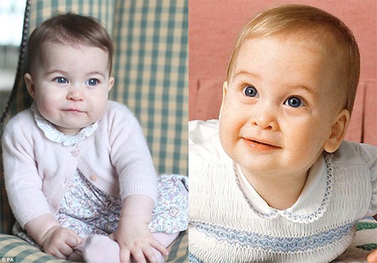 
Tiểu công chúa Charlotte (trái) thừa hưởng đôi mắt xanh rất đẹp của Hoàng tử William (phải). Ảnh: Daily Mail
