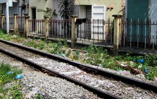 Đoạn đường ray nơi nạn nhân bị tàu hỏa tông chết