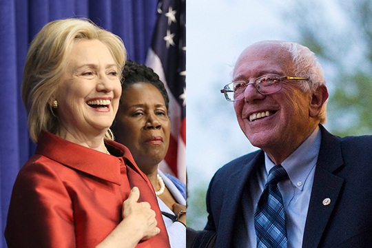 Thượng nghị sĩ bang Vermont Bernie Sanders (phải) đã vượt lên dẫn trước cựu Ngoại trưởng Hillary Clinton. Ảnh: The Wrap