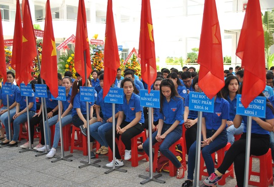 Hơn 1.600 sinh viên của Trường ĐH Kiên Giang tại buổi lễ khai giảng năm học mới.