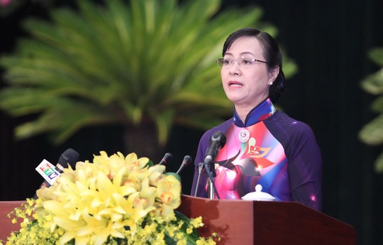 
Bà Nguyễn Thị Quyết Tâm, Chủ tịch HĐND TP HCM phát biểu khai mạc
