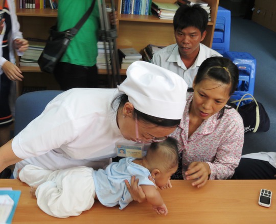 Bé Dương Minh Phát trong đợt tái khám cách đây 2 tuần