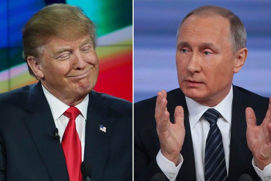 Tổng thống Nga Vladimir Putin và ứng viên Tổng thống đảng Cộng hòa Mỹ, tỉ phú bất động sản Donald Trump (trái) Ảnh: NBC NEWS